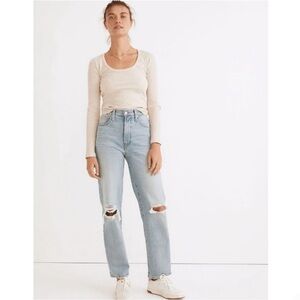 NWT Madewell The Perfect Vintage Straight Jeans in Danby Light Wash